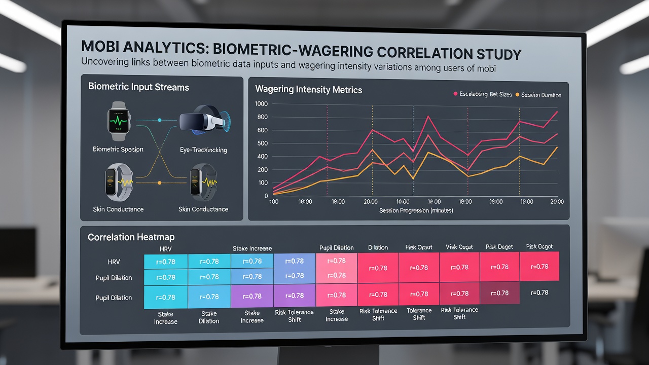 Dashboard visualization of biometric signals correlated with wagering intensity metrics